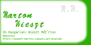 marton wieszt business card